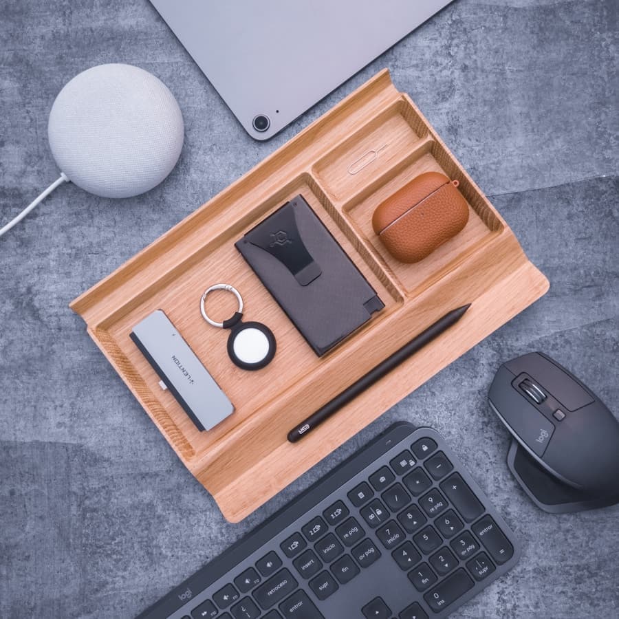 Minimal Oak Desk Organizer